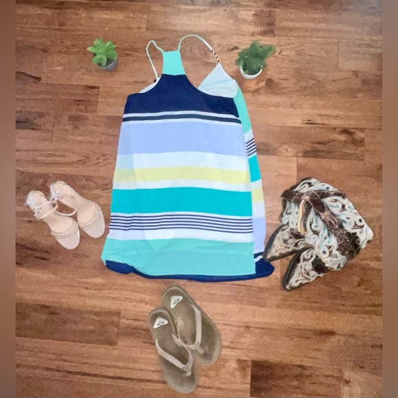 ⭐️NWOT SAVED BY THE DRESS MINT AND NAVY STRIPED TANK SHORT DRESS SZ SM - Picture 14 of 15